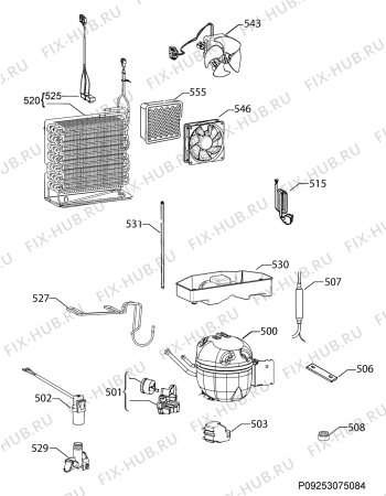 Взрыв-схема холодильника John Lewis JLFFS2033 - Схема узла Cooling system 017